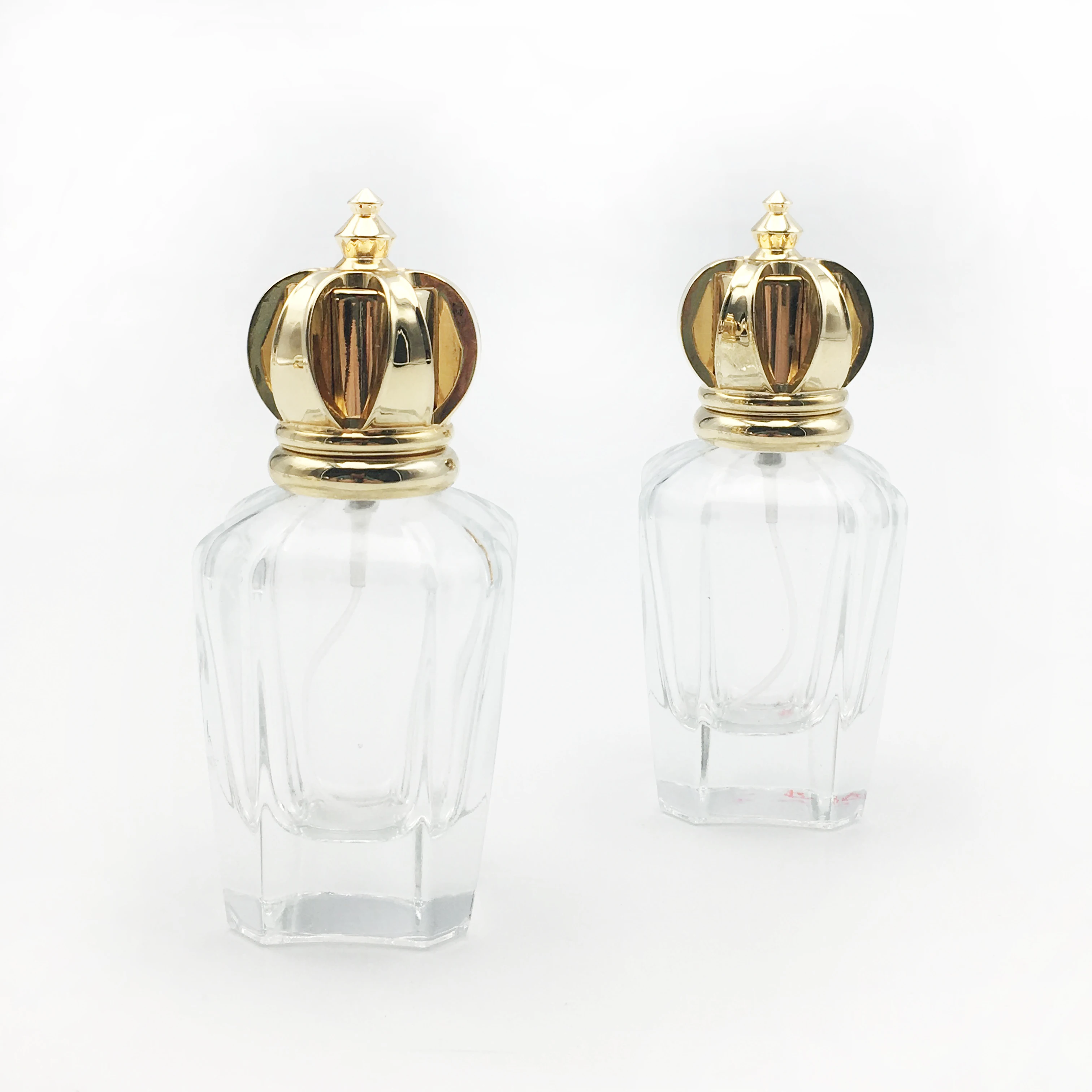 Custom Luxury Gold Crown Shape 10mm 15mm Zinc Alloy Zamac round Perfume Bottle Cap with Fine Mist Pump Sprayer for Packaging
