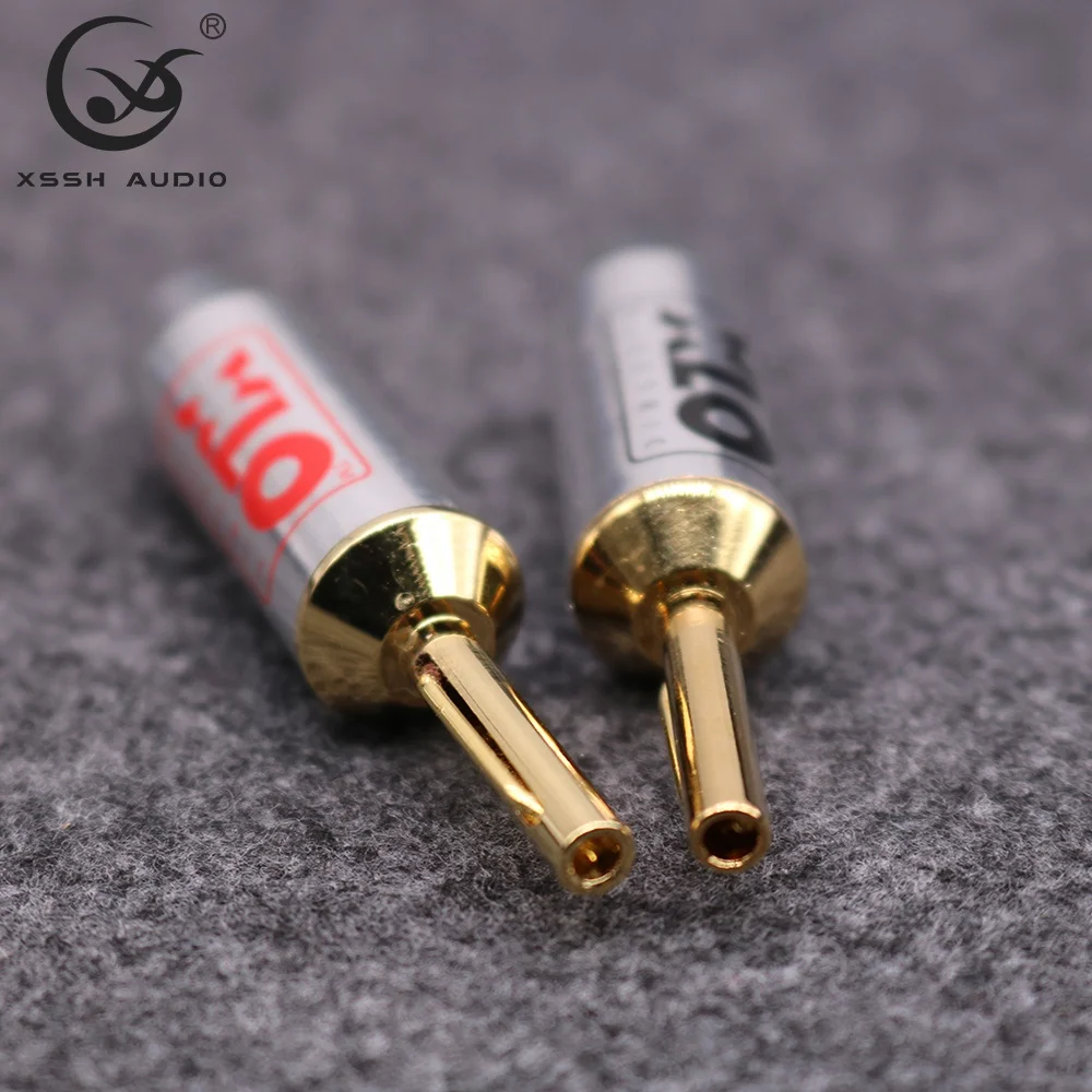 Amplifier Banana Jack YIVO XSSH Audio OEM DIY HIFI Brass Male High Voltage Gold Banana Plug Connector for 10MM Max Speaker Cable