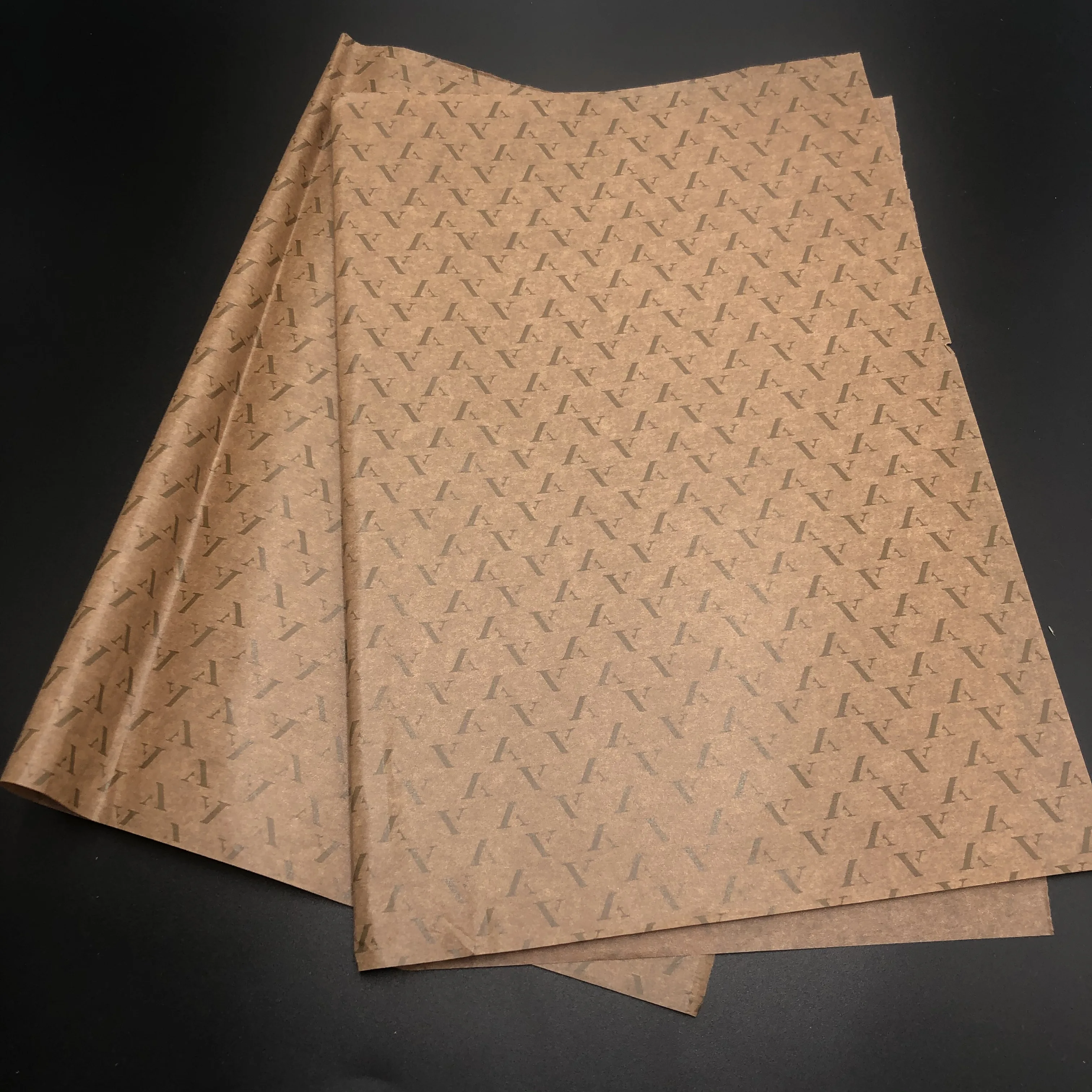 Custom recycled biodegradable printed logo brand name brown kraft paper wrapping paper