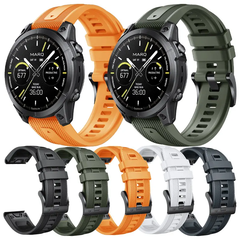 Eraysun Quick Release Colorful Silicone Strap Soft Rubber Waterproof Fashion Smart Watch Band For Garmin Fenix7 Pro 22mm