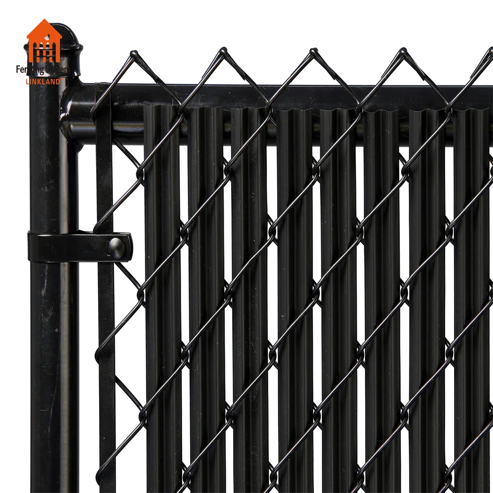 Vertical Strip 3D Garden Fence Panels Occultation Kit 6ft Black Hdpe Chain Link PVC Rigid Black Fence Privacy Slats