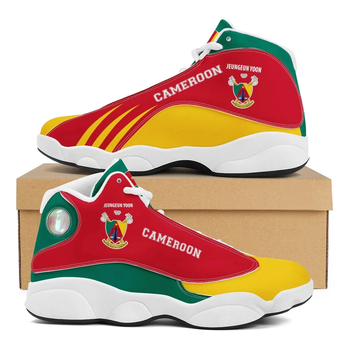 Drop Shipping Shoes Cameroon Flag Brand Designer High Top Basketball Shoes Anti-Slip Shock Absorbing Footwear Low MOQ Sneakers