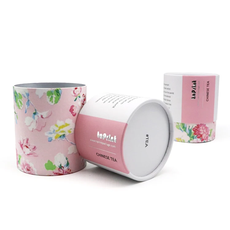 Экологически чистые картонные цилиндрические круглые коробки из крафт-бумаги с логотипом под заказ для упаковки кофейных листьев чая