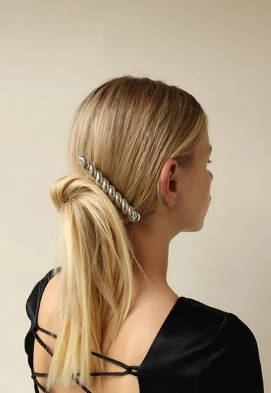 7cmx2cm Simple Rubber Band Metal Barrettes Metal Hair Ties Hair Accessories for women