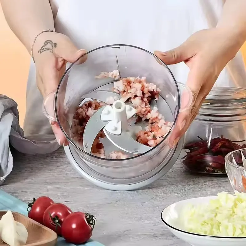 WONDERFUL Hand Press Portable Hand Held Grinder Magic Shredder Garlic Herb Vegetable Meat Blender Food Chopper