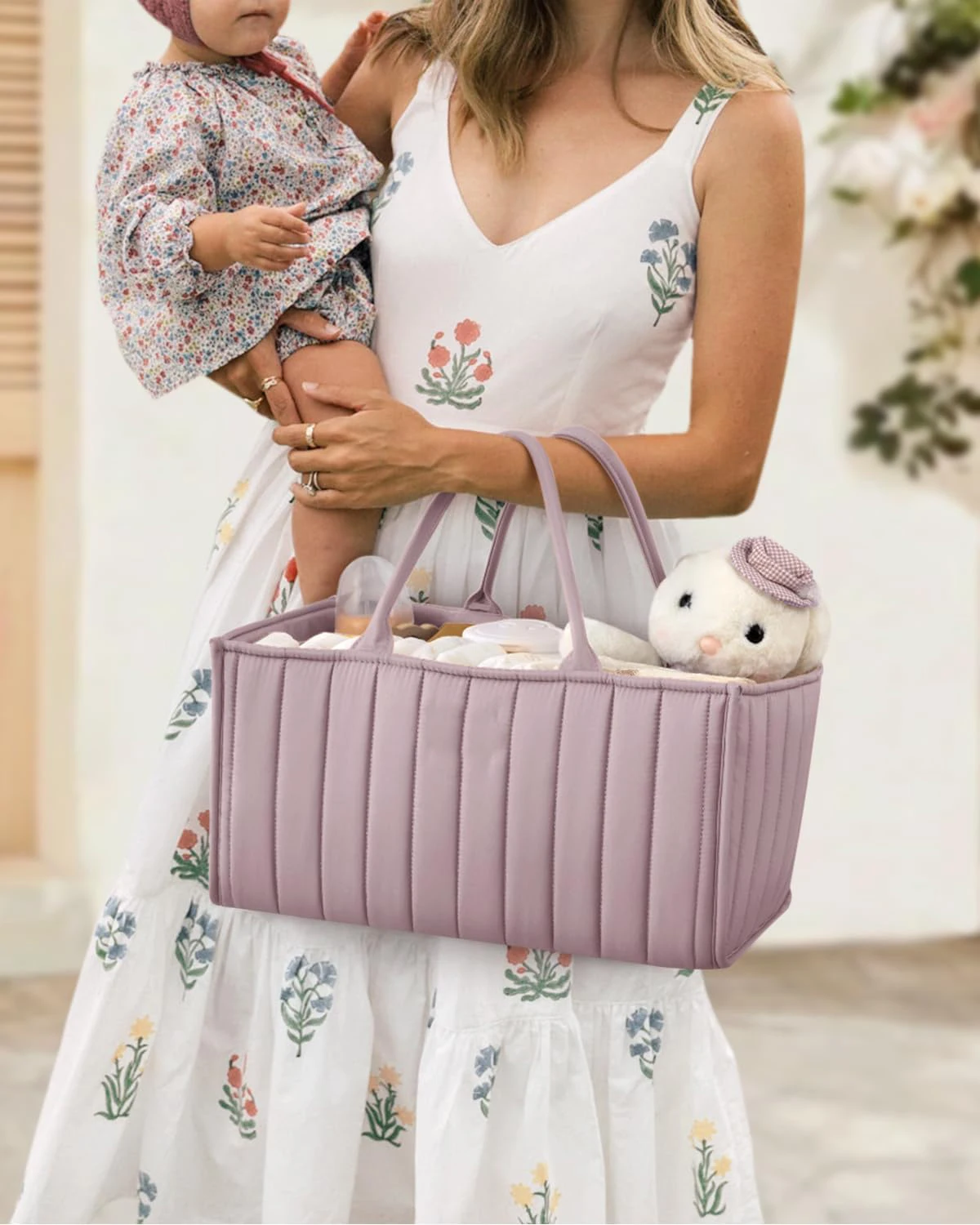 KUYUE Baby Diaper Caddy Basket, Baby Shower Caddy for Newborn Boys or Girls, for Newborn Baby and Baby Must Haves Essentials