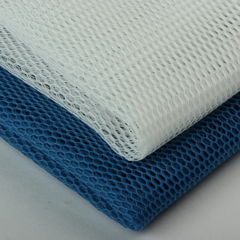 air mesh fabric white and blue color Sandwich Polyester Air Mesh Fabric for Shoes and Bag
