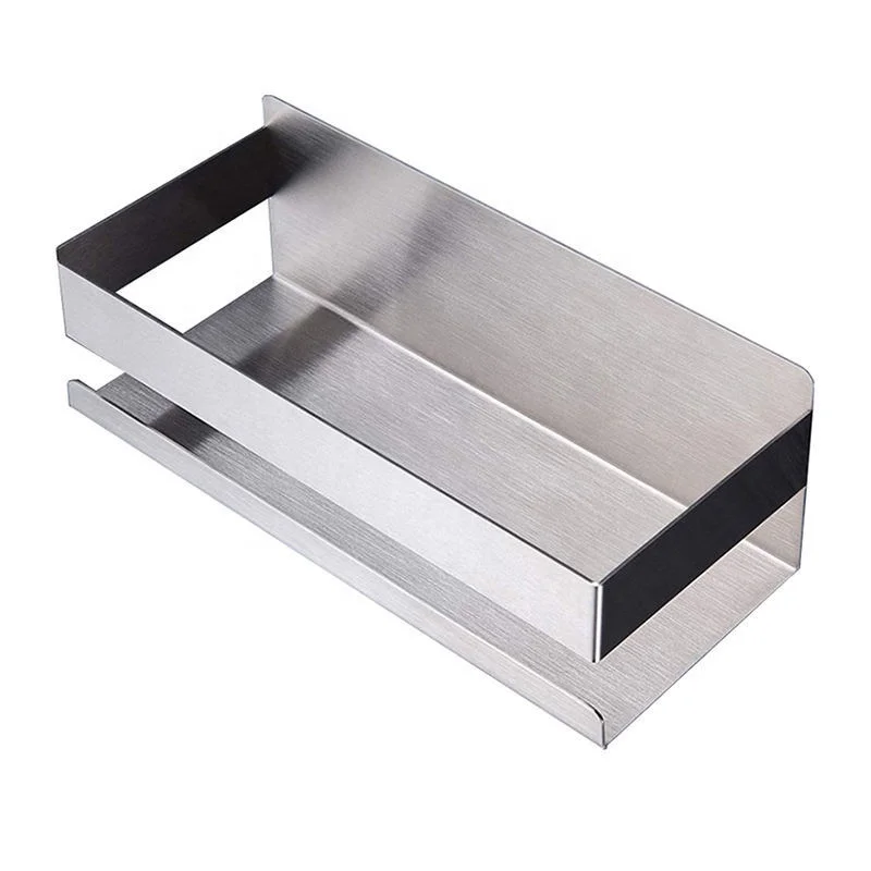 Aluminum Enclosure 304 Stainless Steel Wall Mounted Shower Corner Caddy with Adhesive Metal Laser Cut Cabinets