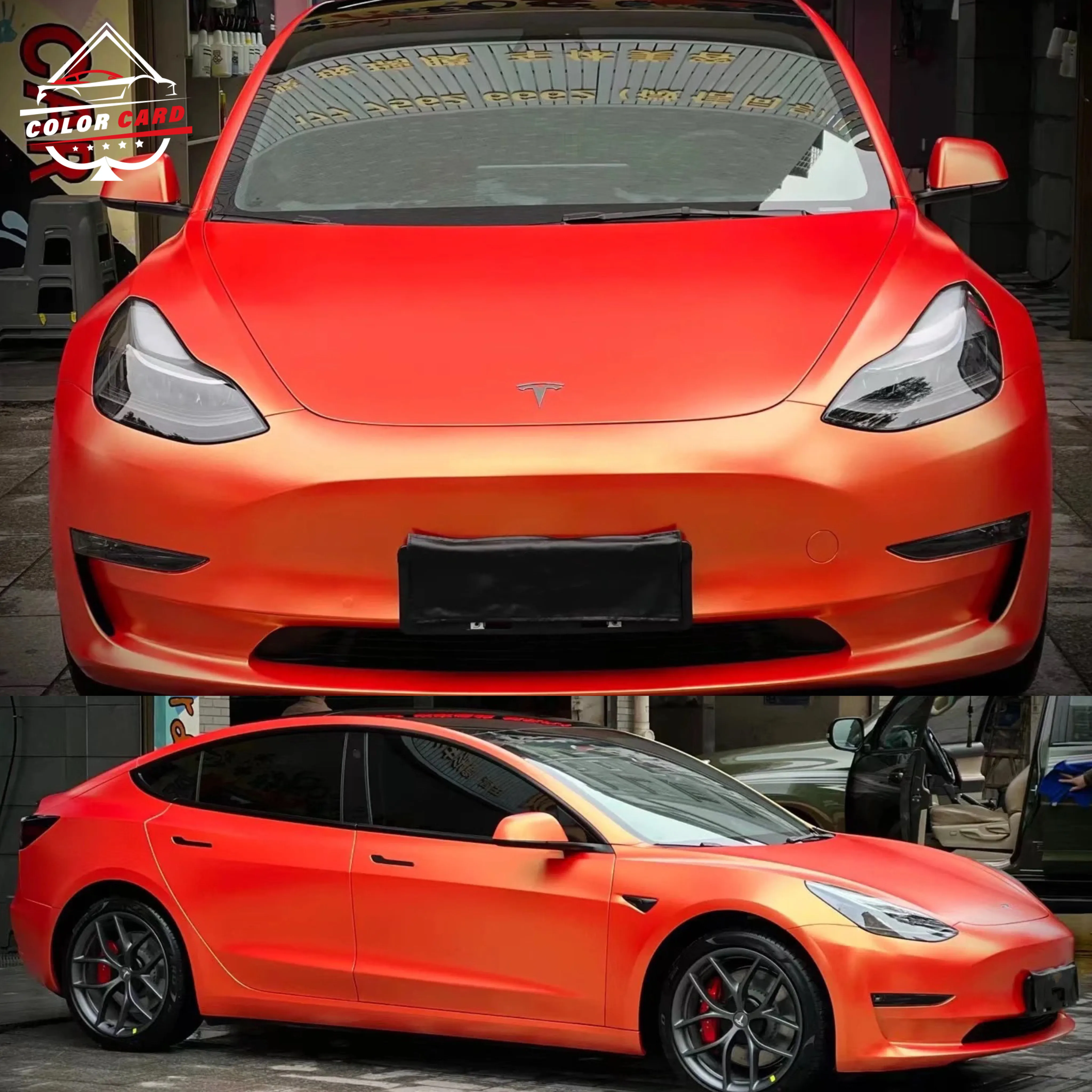 Air Bubble Free Matte Diamond Golden Orange Car Vinyl Wrap Sticker Color Change Metallic PVC Film