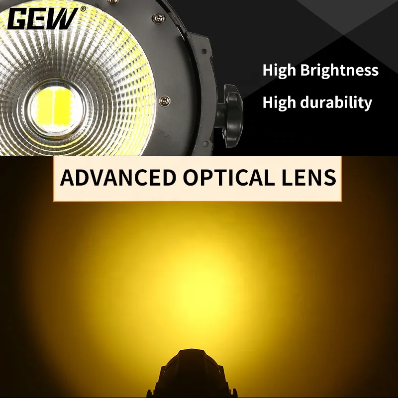 GEVV Stage Lighting 200W Indoor LED Par Light with Light Shield For Party Show Event