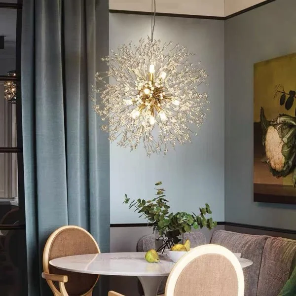 Modern Nordic Chandelier & Pendant Lights Crystal Dandelion Chandelier Lamps Home Decor Luxury for Dinning Living room Bedroom
