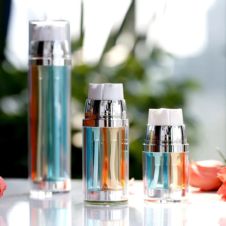 Acrylic Cosmetics Lotion Pump Bottle Dual Chamber Bottle 30ml 50ml 100ml