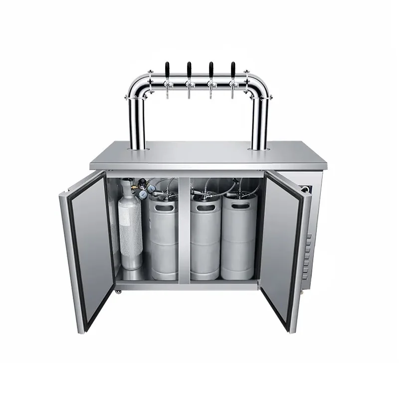 Double Tap Kegerator Beer Dispenser Keg Capacity-Refrigeration Equipment