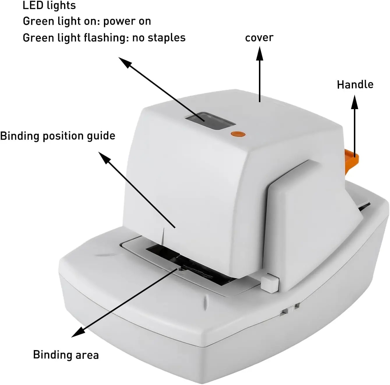 Desktop Stapler Heavy Duty 70 Sheets Automatic Flat-Clinch Portable Electric Stapler Quiet Jam Free and Easy Reload