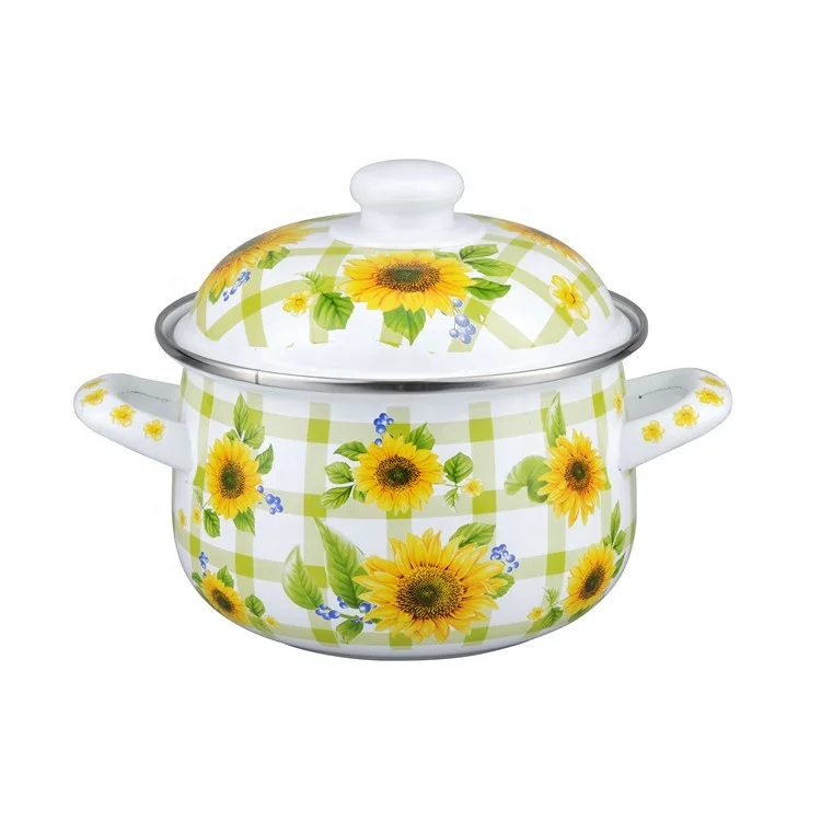 
806D Enamel Casserole Set Enamel Pot Set With SS Ring 