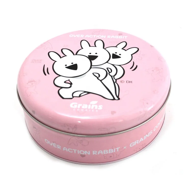 Round Tin Cans For Cake Food Grade Tinplate Packaging Biscuits Tin Cans For Cake Decorative Tin Box Large