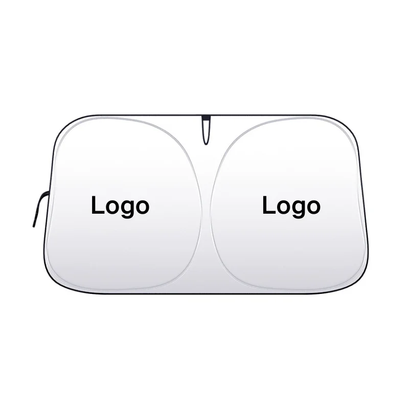 Custom Universal Titanium Silver Reflective Foldable Elastic Car Front Window Side Window Sun Visor