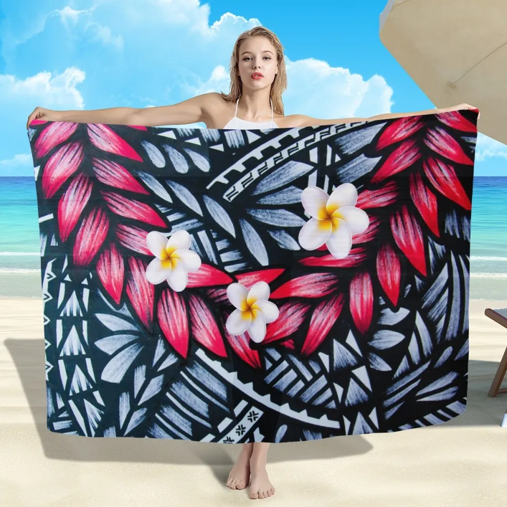 Best-Selling Custom Fashion Sarongs Wholesale Factory Supply Embellished Hawaiian Lavalava sarong Top Quality Beach Sarong