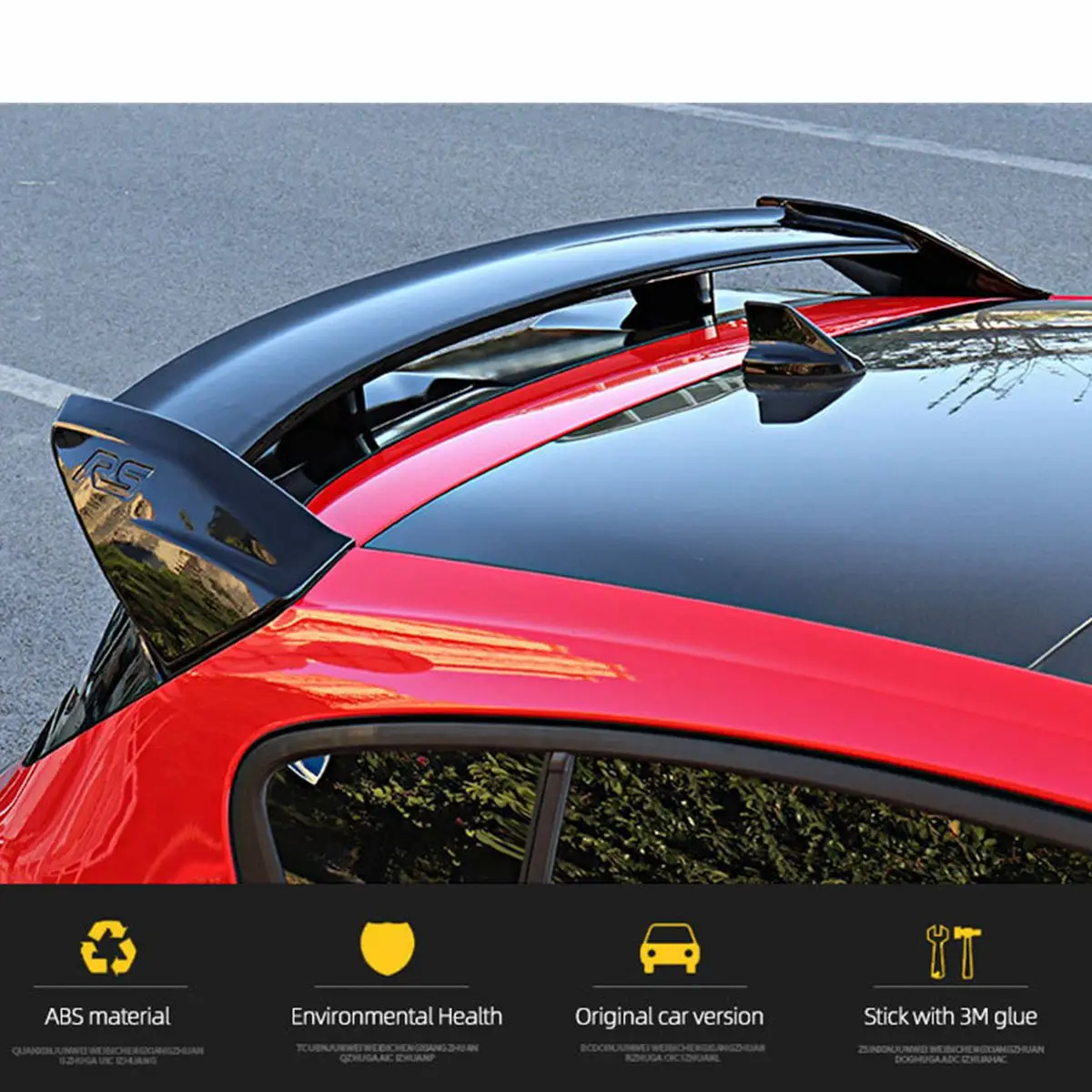 Rear Window  Roof Wing Trunk Spoiler Tail Lip Wings for Ford Focus MK4 Hatchback ST Line Gloss Black Carbon Fiber Look