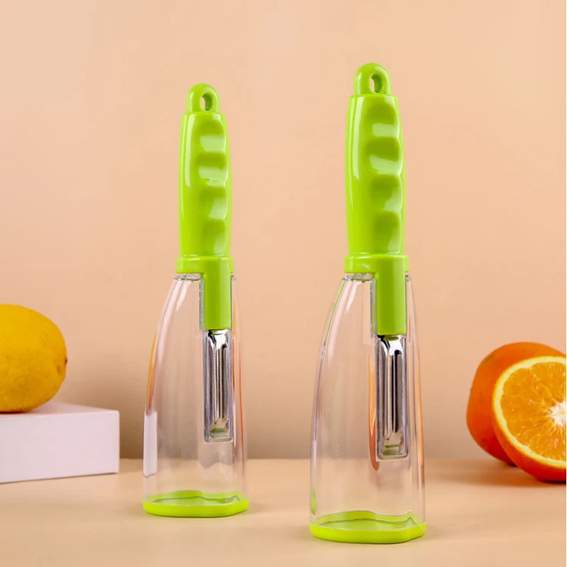 Hot Selling Multi-functional Stainless Steel Kitchen Gadgets Fruit Carrot Grater Paring Knife Vegetable Peeler with Storage Box