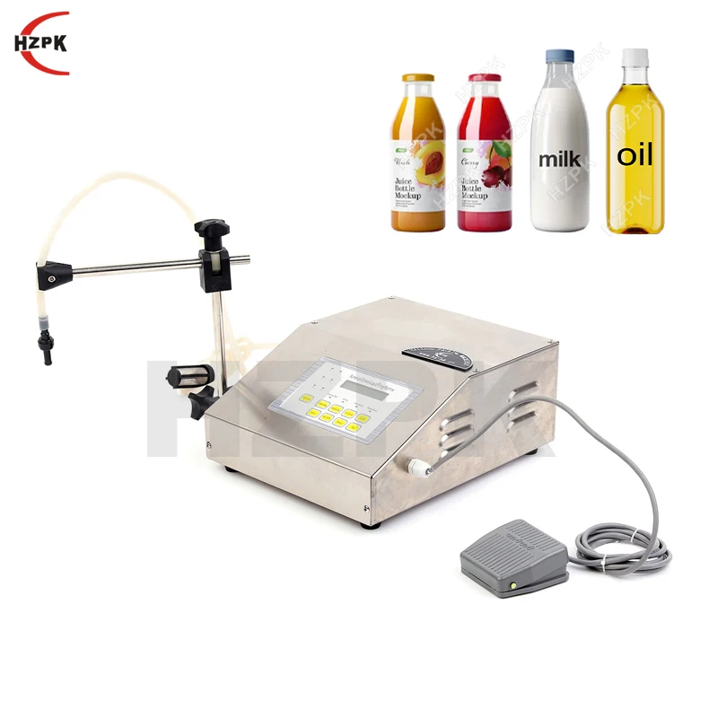 HZPK Semi Auto Portable 10 Ml Bottle Chemicals Liquid Filling Machine Alcohol Filler Dispenser Digital
