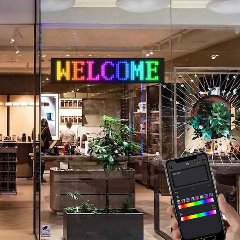 Dynamic Led USB Display Car Sign Sticker App Control Text Smart Display Bluetooth Flexible LED Screen For Car Shop