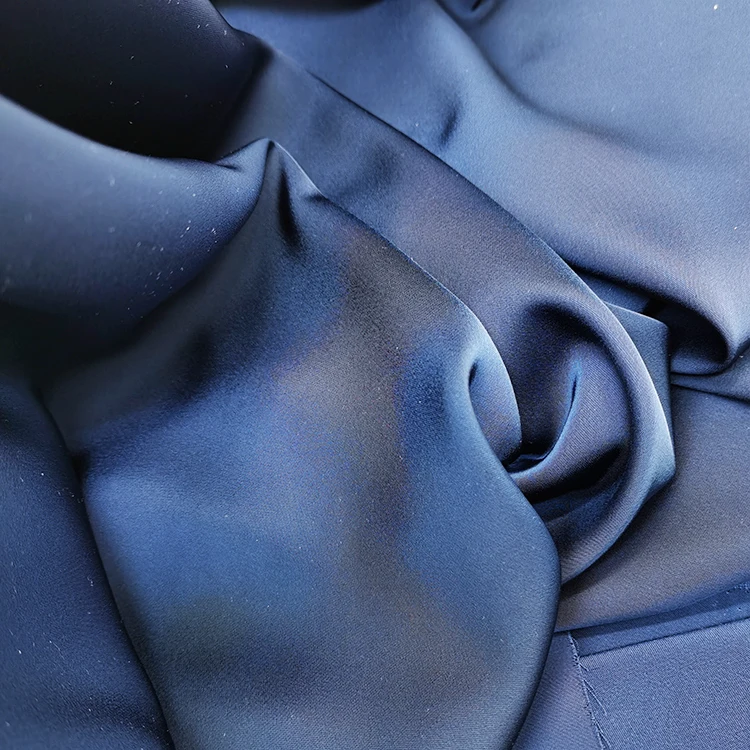 high quality In stock quick shipment polyester spandex sateen satin  Fabric Wrinkle Free for dress pants blouse haute couture