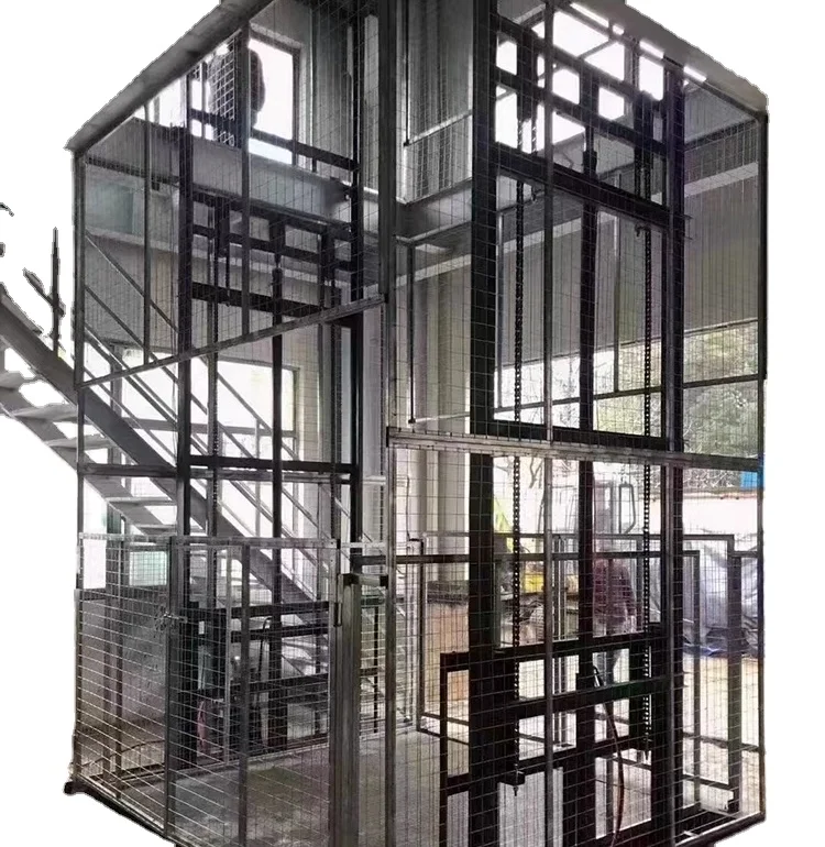 Customized guide rail type cargo elevator hydraulic lifting platform