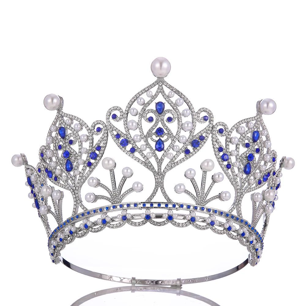 DAIMING HG03213 New cheap Crown Awards Tall Beauty Tiara Rhinestone Crystal flower crown