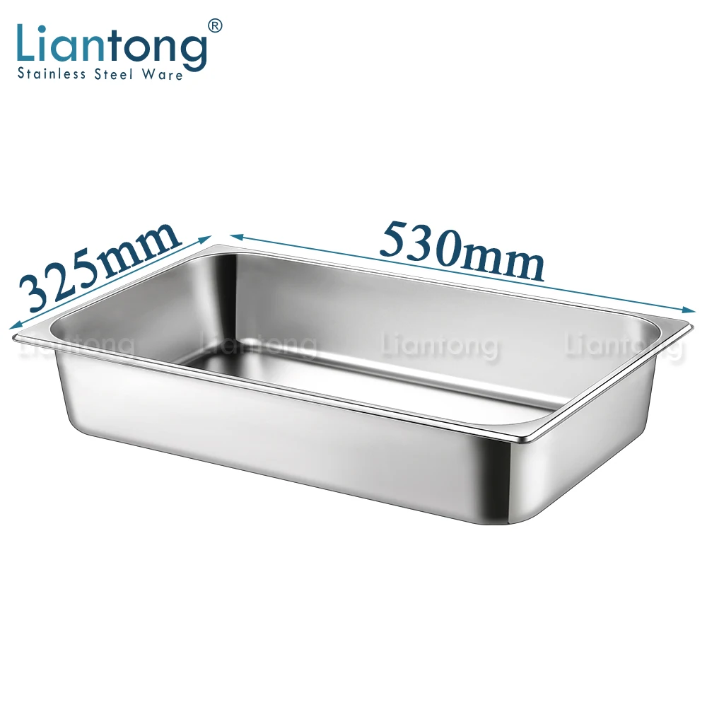 Заводское высококачественное оборудование для буфета в отеле, размер 1/1, нержавеющая сталь 201, 304, пищевой гастроемкий контейнер, сковорода GN