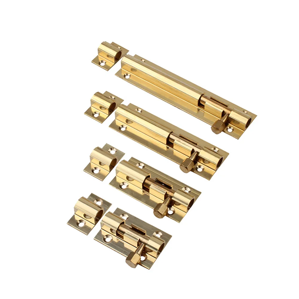 Modern Design Iron Brass Flush Bolt Stainless Steel Cabinet Door Latch Lock for Home or Hotel Use Wholesale