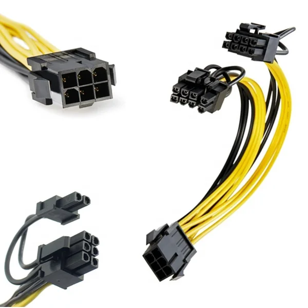 Wholesale Dual PSU Power Supply 24 Pin ATX Motherboard Adapter Connector Cable  6 Pin Pci E Connector