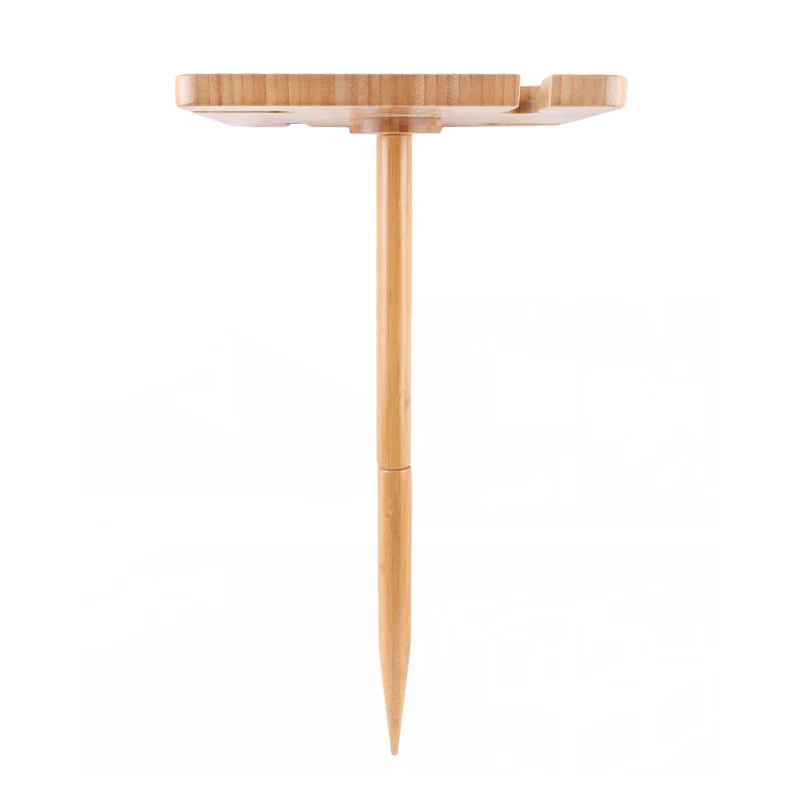 eco-friendly bamboo portable small  outdoor tables dining tables with wine glass holder