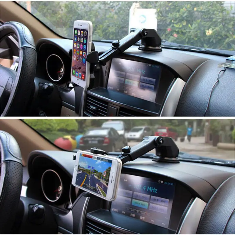 NEW Upgrade Car Phone Holder Windshield Mount Holder 360 Rotate 4-7 inches Suction Cup Car Mobile Phone Holder