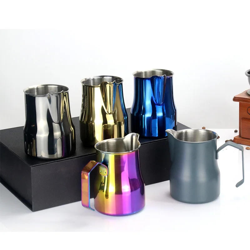 Milk Pitcher 350ML Beige Measurement Mark Custom Logo Milk Pitcher Barista