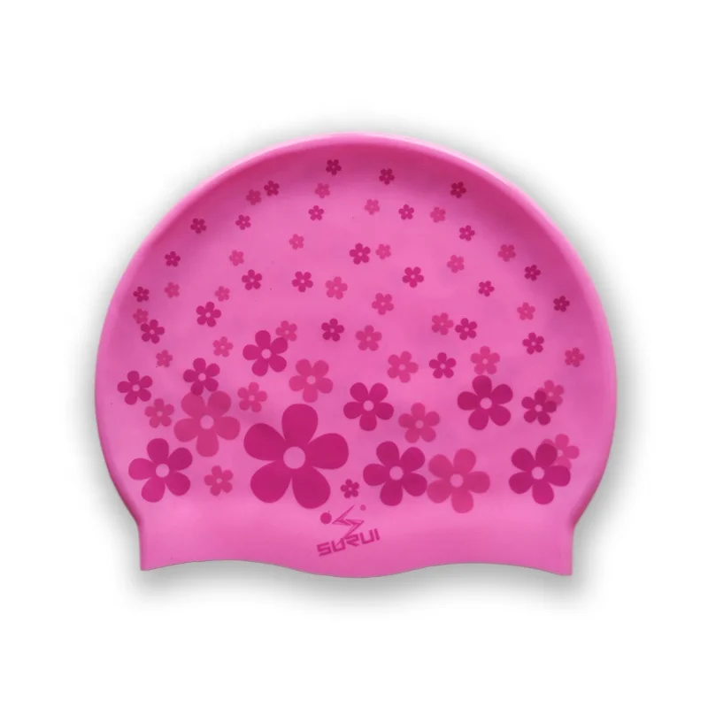 Factory offer kid Cartoons animal 100% silicon swimming caps for children