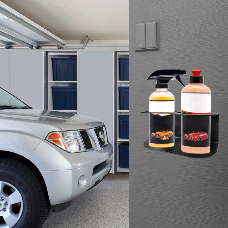 JH-Mech Garage Wall Mount Shelf Steel Wall Mounted Spray Paint Can Rack With Paper Towel Holder