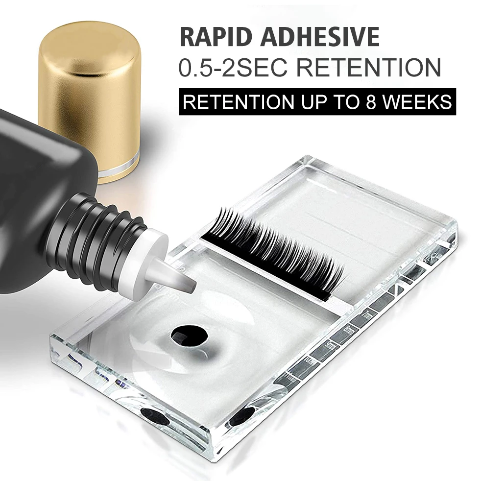 Round Bottle Adhesive Eyelash Extension Glue 5ml 12ml 0.5S 1S 2S Bottle Black Lash Extension Glue for Eyelash Extensions