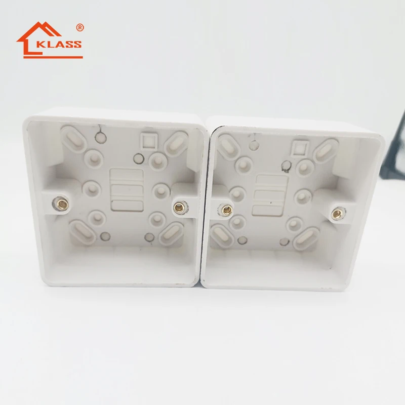 Factory price PVC surface white/black/ red color 86 type switch socket one gang bottom box junction box