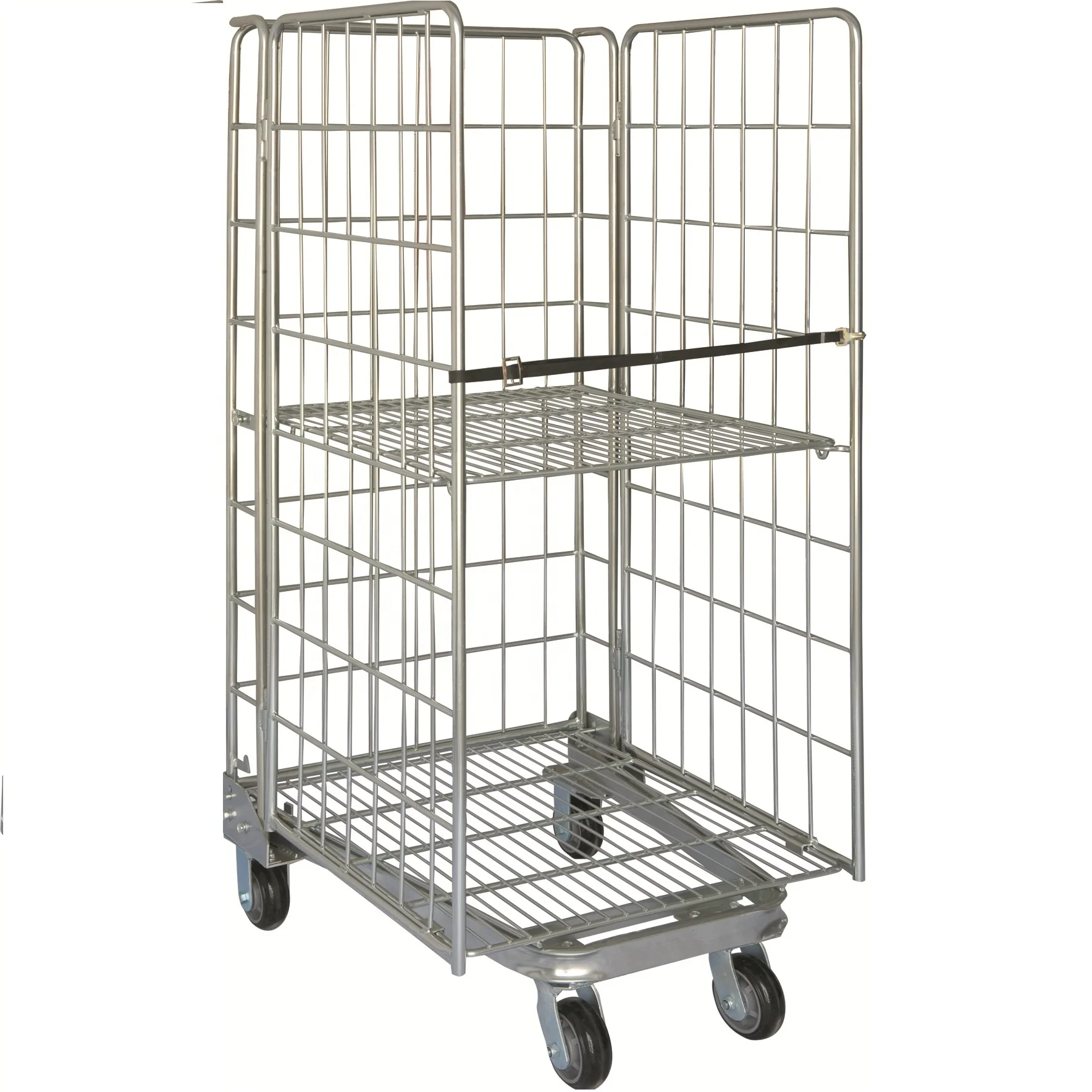 Logistics Transport Cargo Rolling Collapsible Wire Mesh Pallet Container With Caster