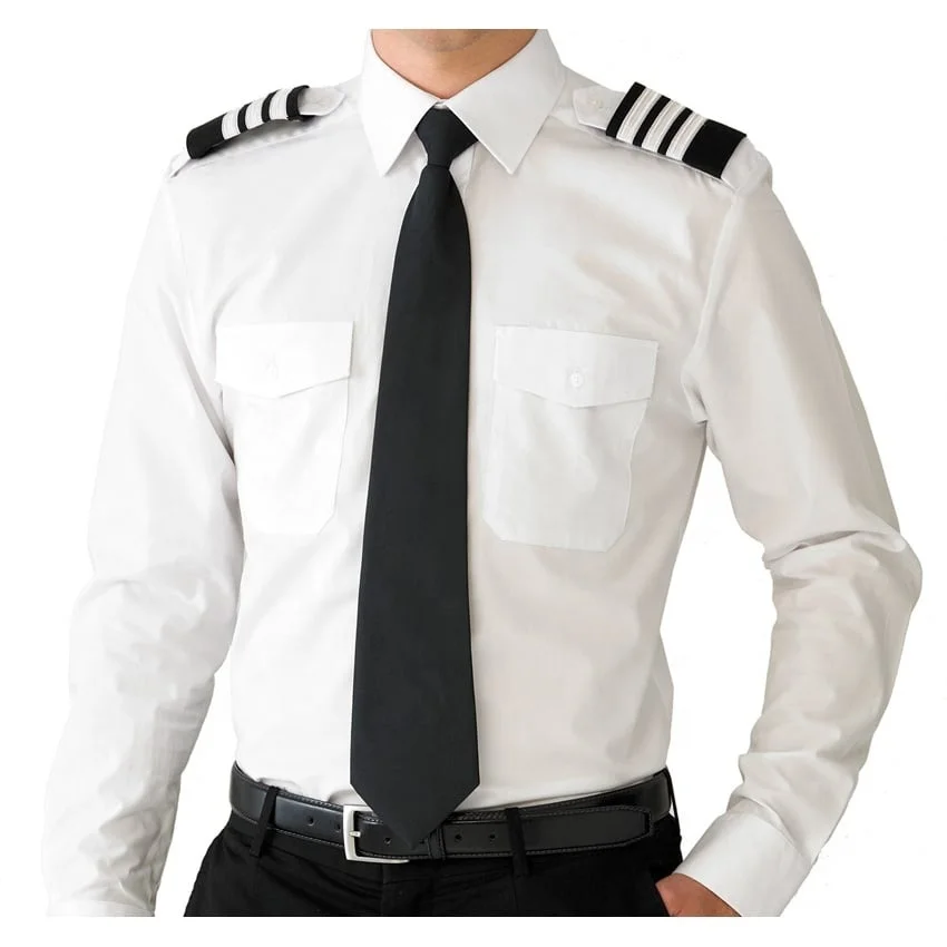 
Custom made airline white shirt pilot uniform for man 