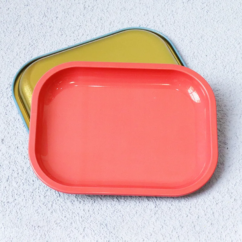 Custom logo printed tin smoke serving tray herb tobacco metal rolling trays wholesale