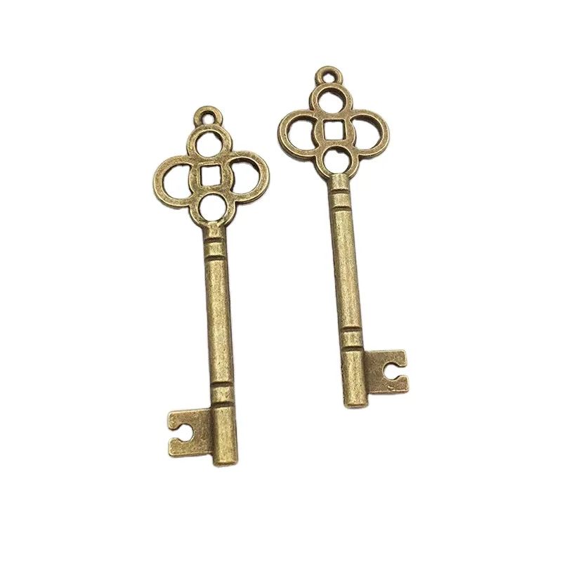 New Style Cheap Custom  Metal Antique Bronze Skeleton Key For Decoration