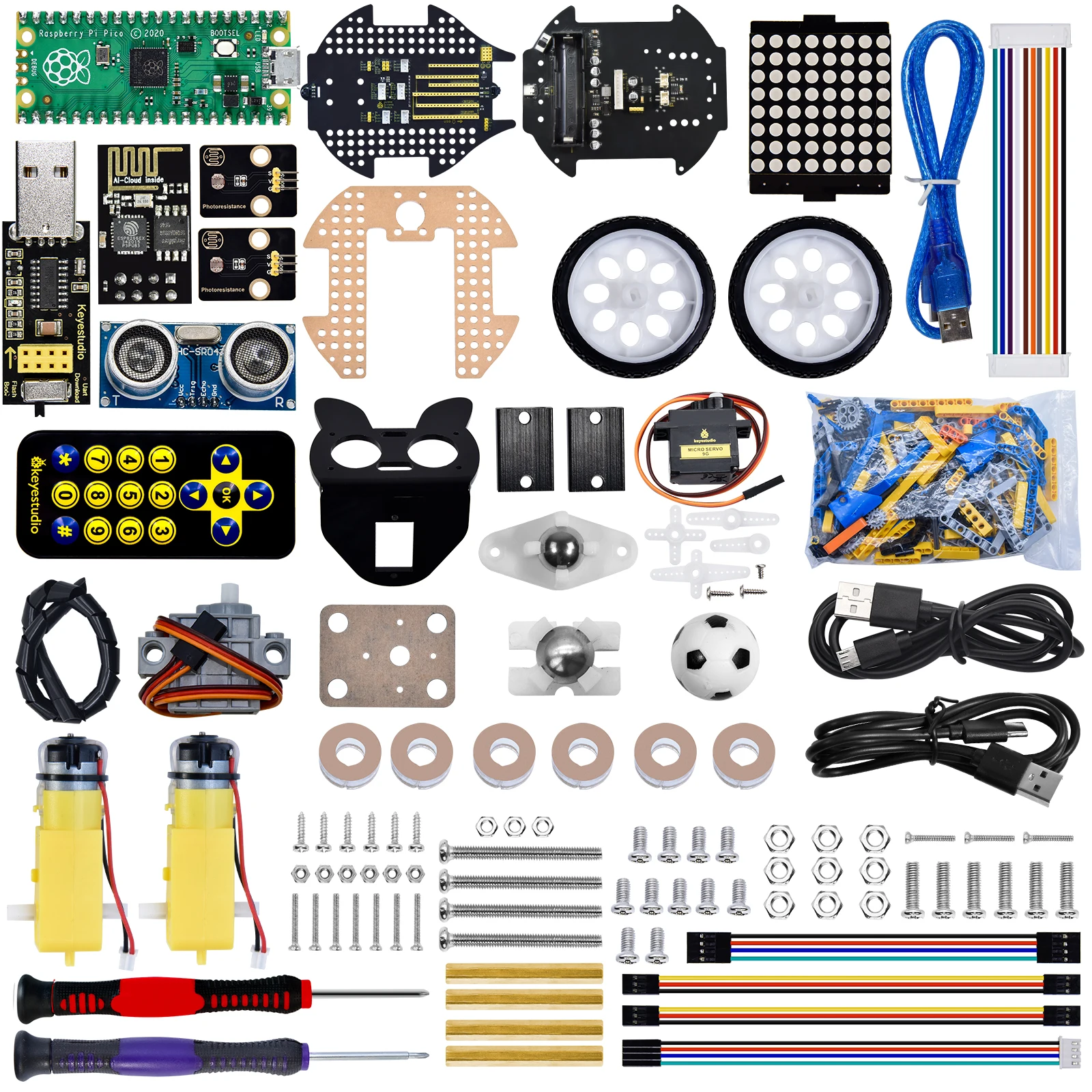 Keyestudio Beetlebot 3 in 1Robot Kit Raspberry Starter Kit STEM Education DIY Kit For LEGO