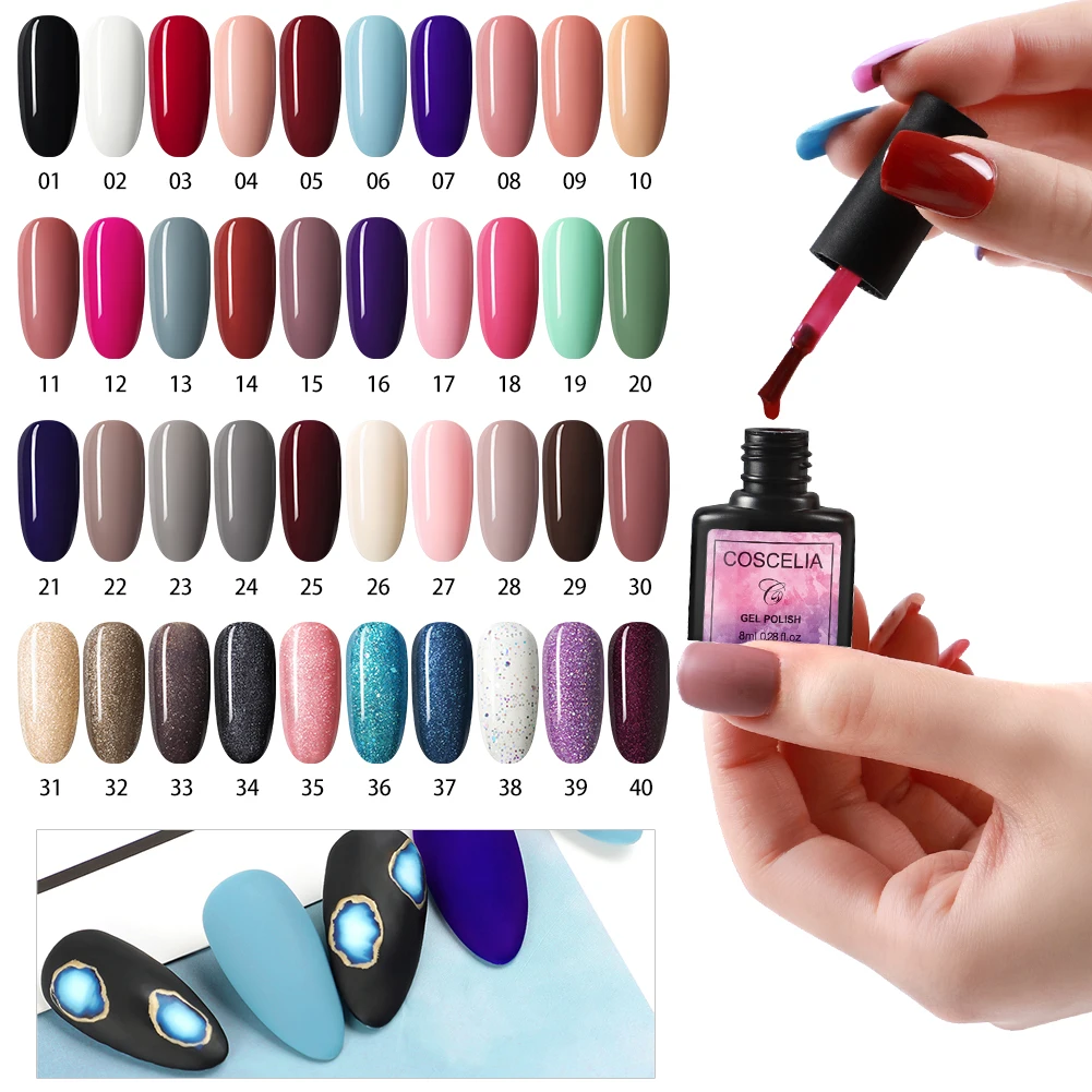 Hot Sale Nail Gel Polish Kit With LED Nail Lamp And Tools 10 pcs Nail Gel UV Full Starter Kit Manicure OEM Logo Private Label