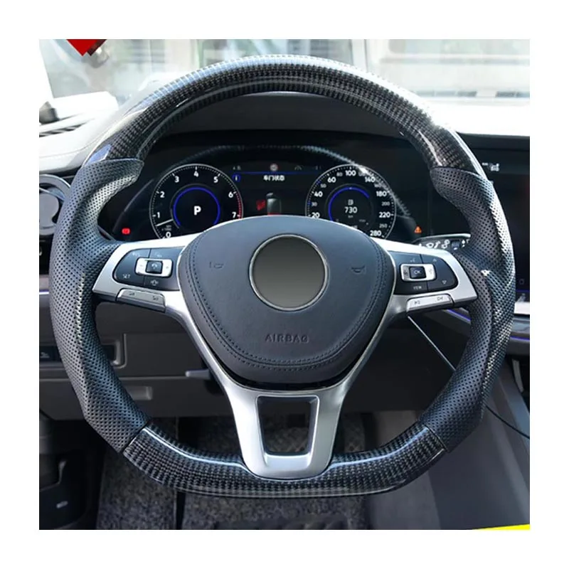 Carbon Fiber Steering Wheel Fit for VW GOLF MK7 GTI GTS R-line POLO SCIROCCO GTD Steering Wheel Control