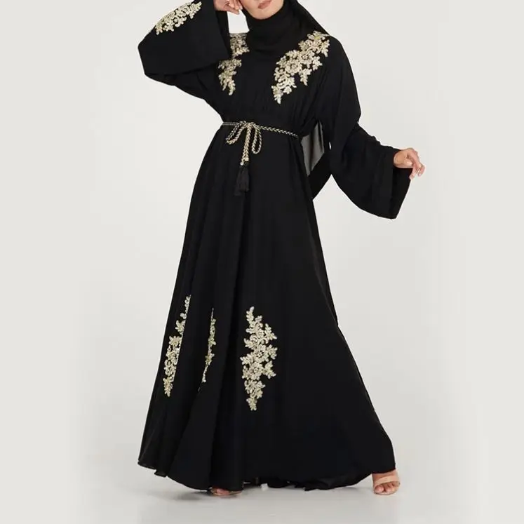 Модный мусульманский повседневный дизайн женский Jubah Dubai для черной Абайи