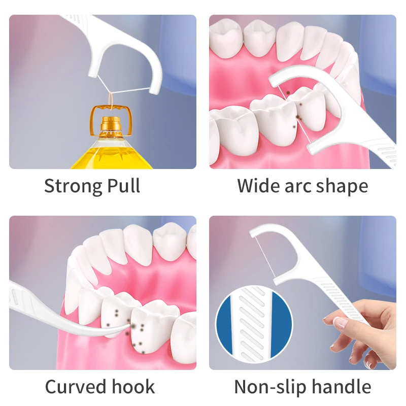 Portable Polymer Floss Box Disposable Automatic Floss Pick Mint Flavored Teeth Floss Stick Free Shipping stronger with you