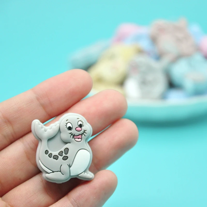 BPA Free Sea Lion Silicone Bead Baby Teething Toys For Pacifier Chain Necklace DIY Accessories