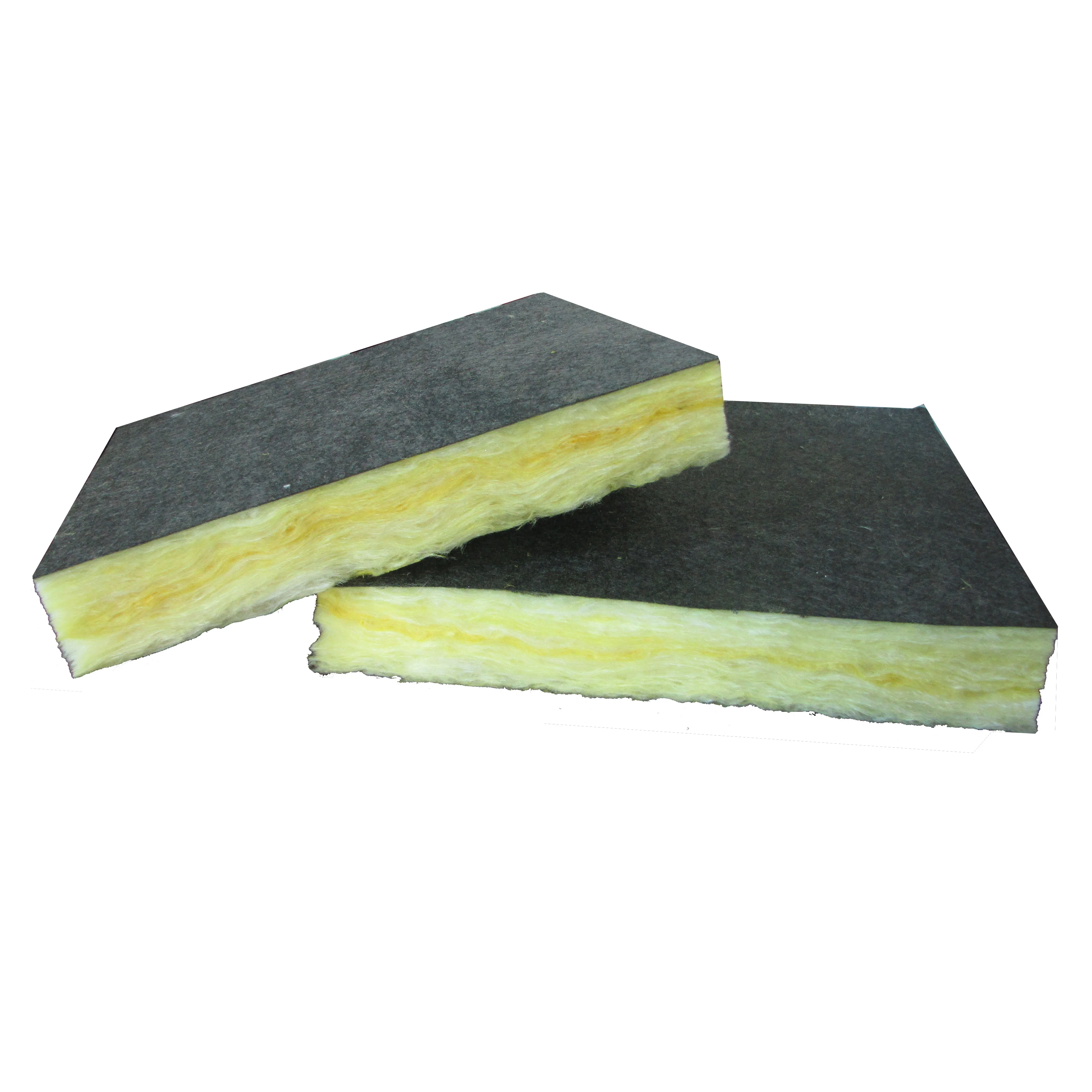 Hig quality sound insulation material black faced fiberglass insulation glass wool acoustic panel with glass veil FOR SPAN
